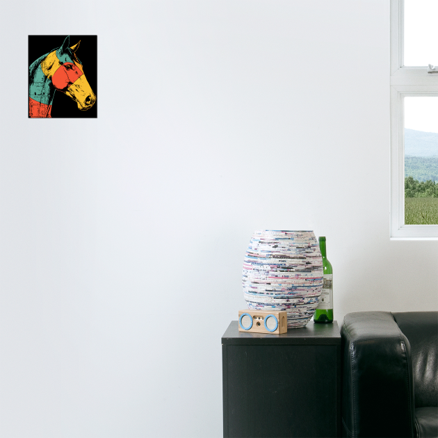 Futuristic Cyber Horse with Retro Colors by TuncGK